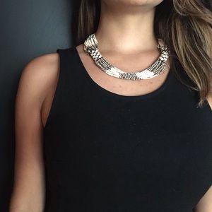 Beautiful ❤️ white & brown beaded necklace